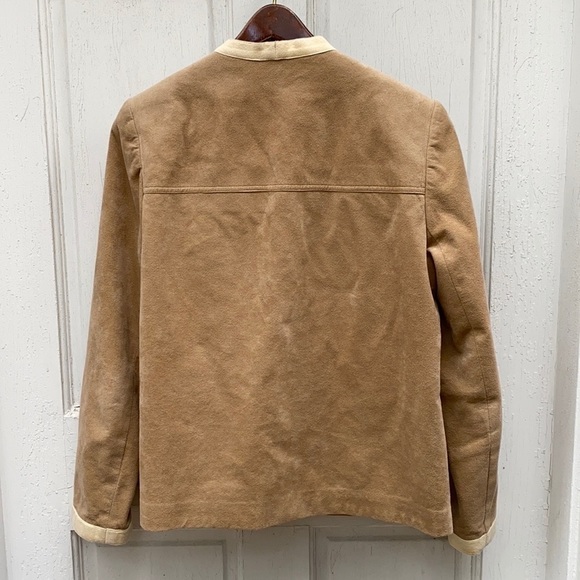 VTG 1960s Abe Schrader for Saks Fifth Avenue Tan Suede Skirt Suit Set Sz 8 - Picture 6 of 12